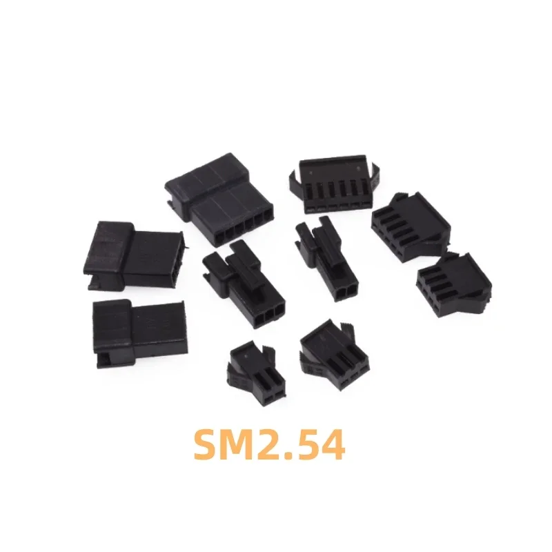 Conector JST SM de 50 piezas, carcasa macho hembra de 2,54 MM, SM-2P, SM2.54, 2/3/4/5/6/7/8 P Pin