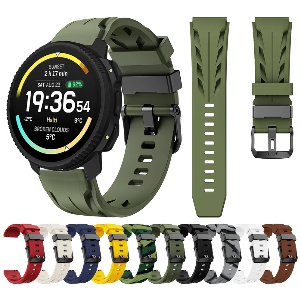 Correa de reloj de 22mm para Suunto Vertical 2/Running/RACE 2 S/Ocean, correa de repuesto para Suunto 5 9 Peak Pro, pulsera de silicona