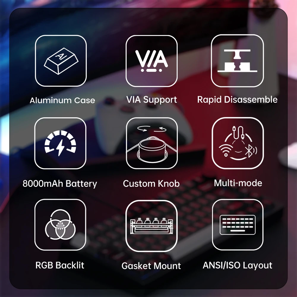 Akko MonsGeek M1 V5 teclado mecánico multimodo Barebone Kit a través de 75% 3/5 pines personalizado intercambio en caliente RGB junta de desmontaje rápido - imagen 2