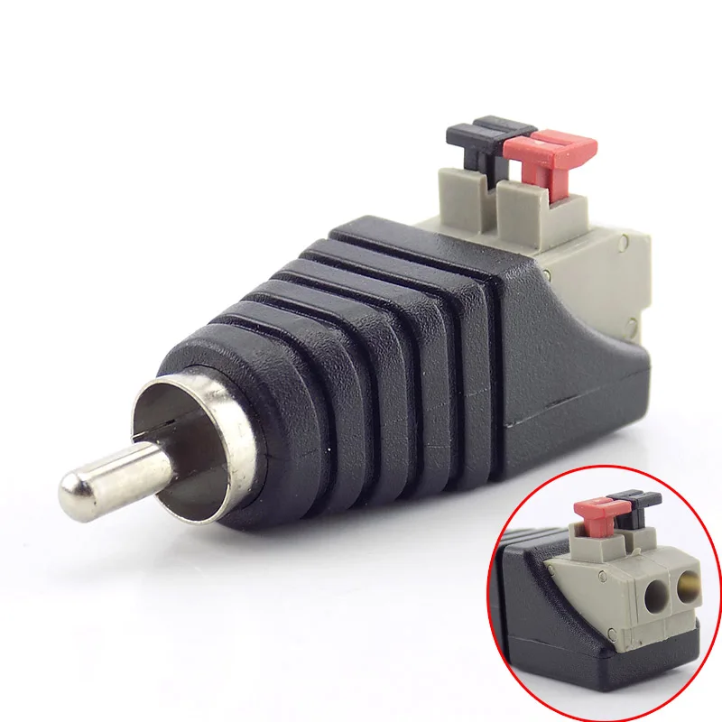 2/4/10 Uds altavoz RCA macho profesional Jack prensa enchufe conector RCA Cable adaptador para altavoz Cable CCTV Audio - imagen 3