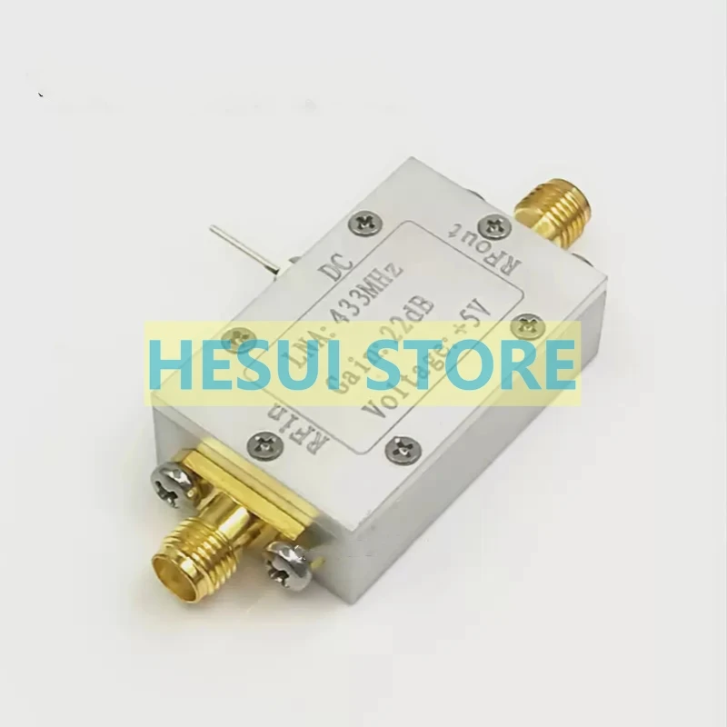 Módulo amplificador RF de 100mW, 22dB, 433MHz, módulo amplificador RF LNA, placa de módulo amplificador de ruido ultrabajo, carcasa protectora CNC Al - imagen 4