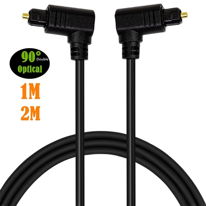 Cable de Audio óptico Digital doble de 90 grados, Cable Coaxial Toslink SPDIF para amplificadores, reproductor de Blu-ray, Xbox 360, barra de sonido de fibra - imagen 4