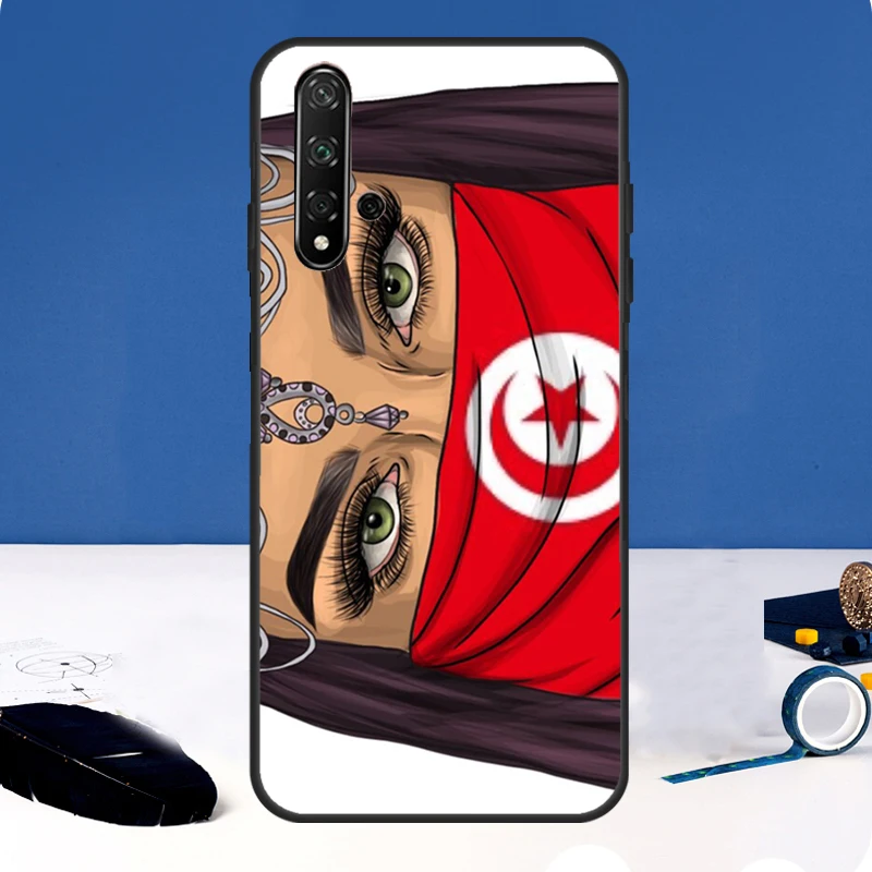 Funda con mapa de la bandera de Túnez para Huawei Nova Y91 Y61 Y60 Y70 Y72 Y73 Y90 12i 11i 3i 7i 8i 9 10 SE P20 P40 P30 Lite - imagen 2
