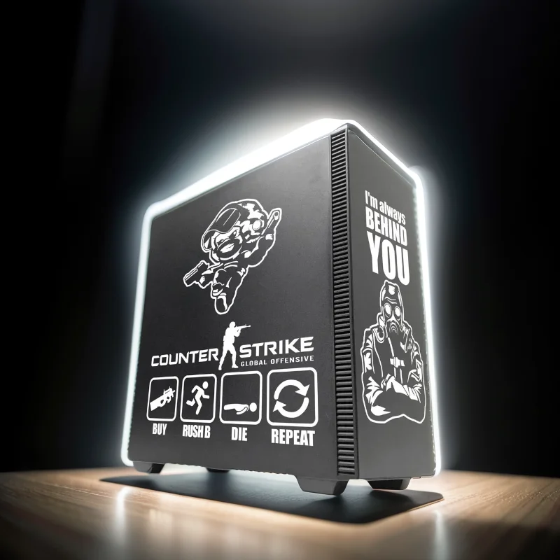 Syickers de vinilo de juegos populares para funda de PC, calcomanías de decoración de Graffiti de personalidad para Atx Gaming, piel de chasis de computadora, calcomanía hueca