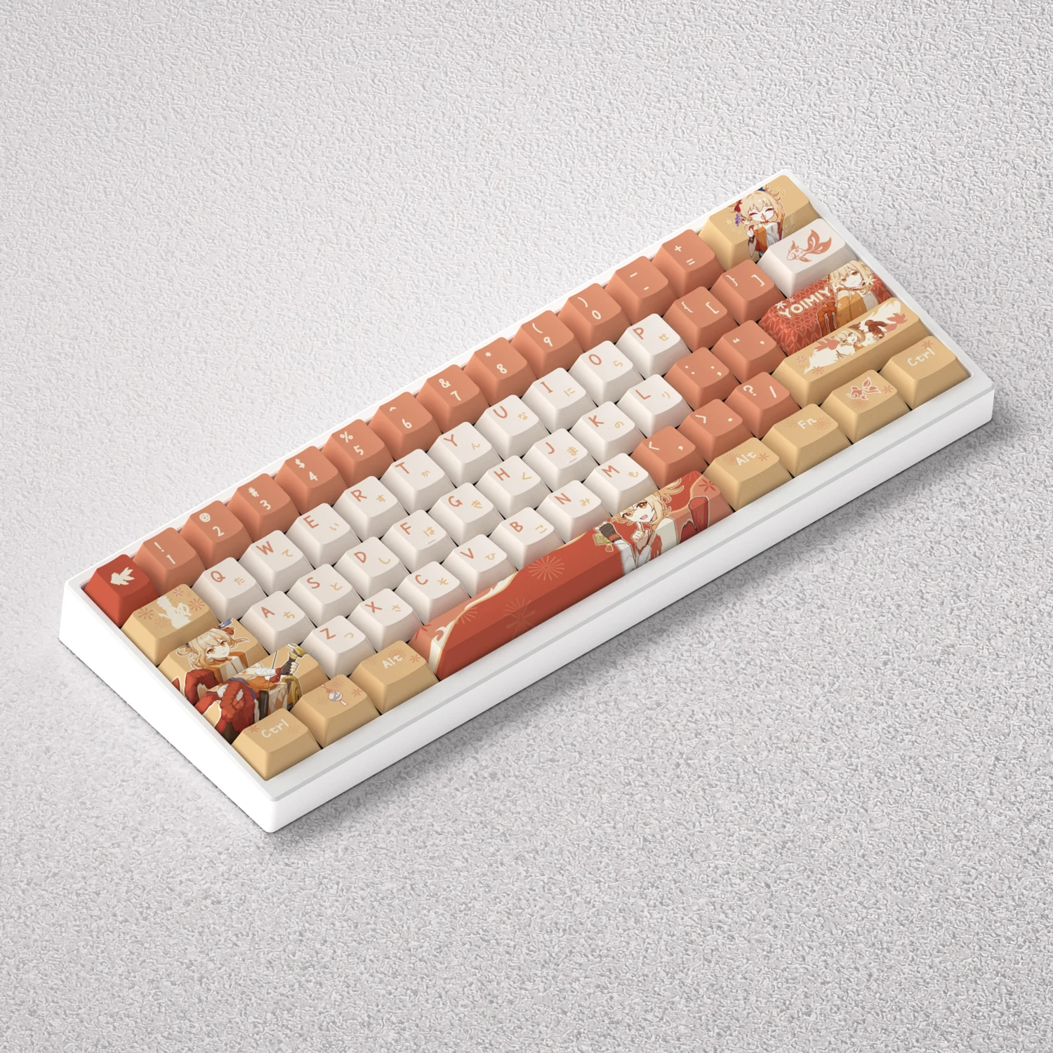 Yoimiya-teclas PBT de 73/98 teclas, retroiluminación de impresión lateral, sublimación de tinte, cereza para teclado mecánico AULA F75 Mad 60he 68he, juego - imagen 2