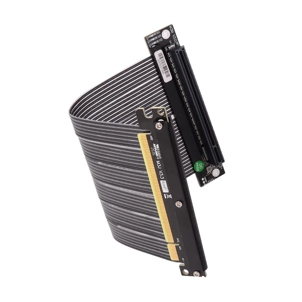 Cable elevador PCIe 4,0x16, tarjeta de vídeo Vertical inversa, Cable Flexible para juegos, Cable plateado, conector PCI-E Gen4.0 GPU ITX para PC - imagen 5