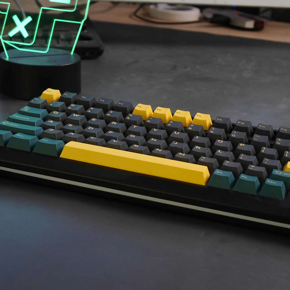 Ghost Judge Marrs Green Cherry PBT Doubleshot keycap para teclado mx 60, 65, 87, 104, xd64, bm60, bm65, XD68, XD60, negro y verde - imagen 5