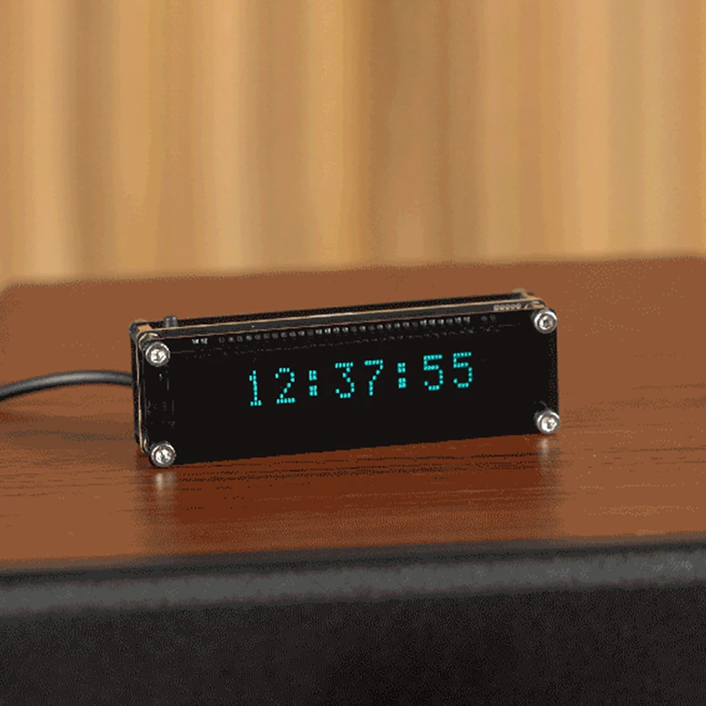 Reloj VFD con pantalla fluorescente al vacío, reloj con giro de página creativo, pantalla en tiempo Real, sincronización WIFI, calibración automática - imagen 3