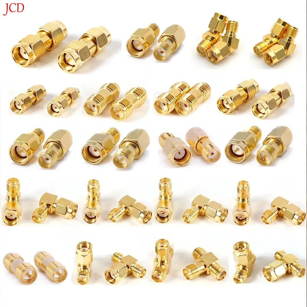 1 unidad para antena SMA a SMA adaptador SMA macho hembra a macho hembra RP SMA recto 3 vías ángulo recto 90 135 grados conector RF