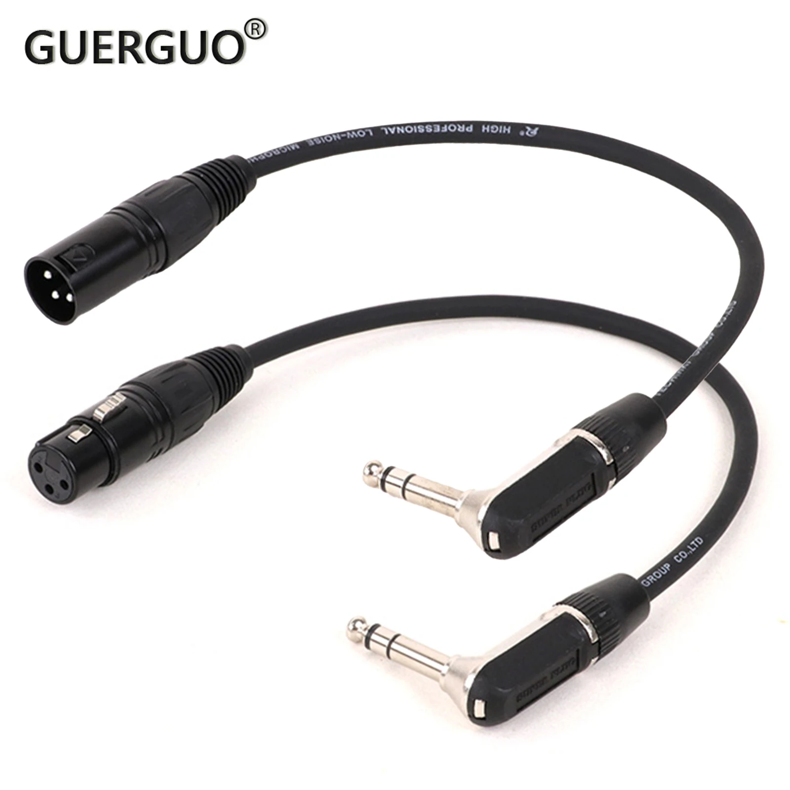 1PC XLR to 1/4 Inch TRS Jack Microphone Audio Cable Balanced 3Pin XLR Female/Male to Right Angle 6.35MM Stereo Jack Mic Cord