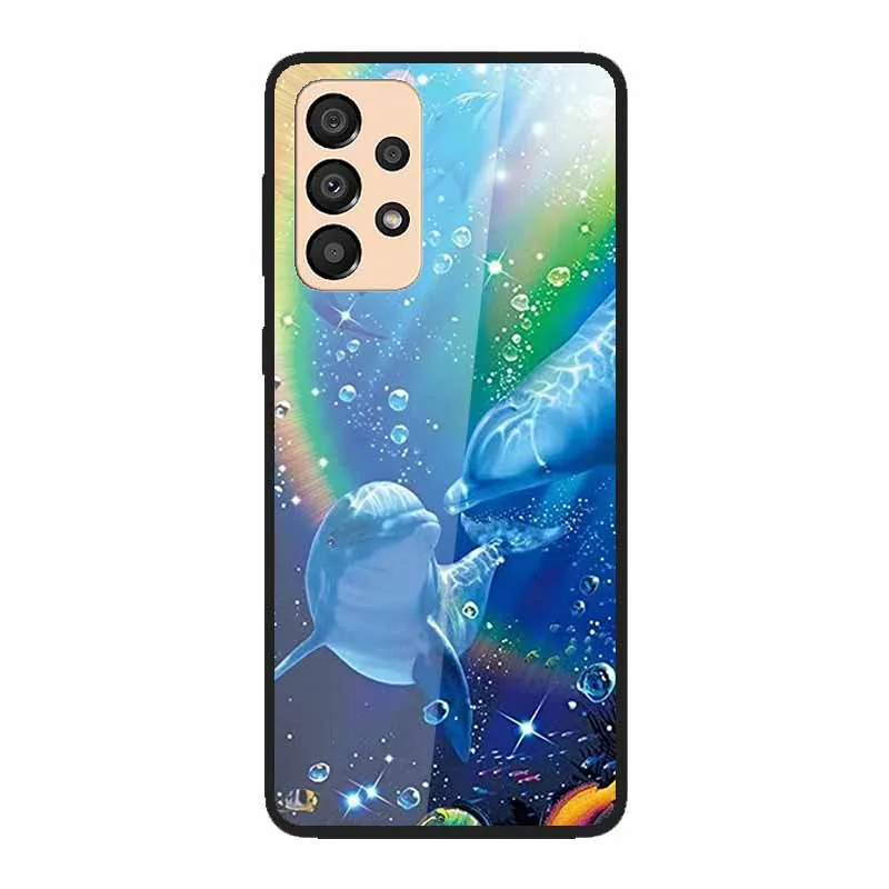 Funda de vidrio templado para teléfono móvil, cubierta protectora A la moda para Samsung Galaxy A33, A53, A73, 5G - imagen 2