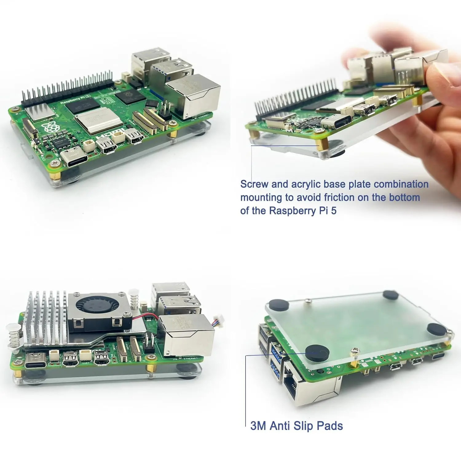 Raspberry Pi 5 enfriador activo disipador de calor de aluminio velocidad PWM ventilador ajustable negro plata azul radiador de refrigeración para RPI 5 Pi5 - imagen 4