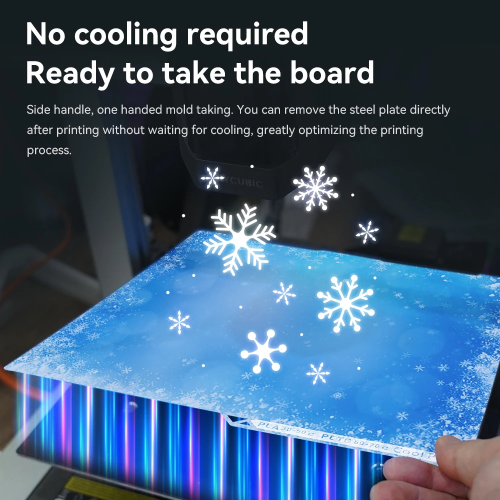 Para Anycubic Kobra 3 placa fría 255x268mm Kobra 3 placa de construcción de impresión de doble cara cama térmica de baja temperatura piezas de impresora 3D - imagen 4