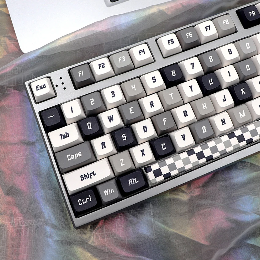 Teclas de celosía en blanco y negro, teclas de perfil XDA, teclas de sublimación de tinte PBT para teclas de teclado mecánico MX - imagen 2
