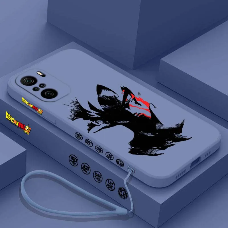 D-Dragon Ball Cool Son Goku Art para Xiaomi Redmi Note 14 13 12 11 10 9 8 Pro Plus 4G 5G cubierta de la caja del teléfono de cuerda izquierda líquida - imagen 5