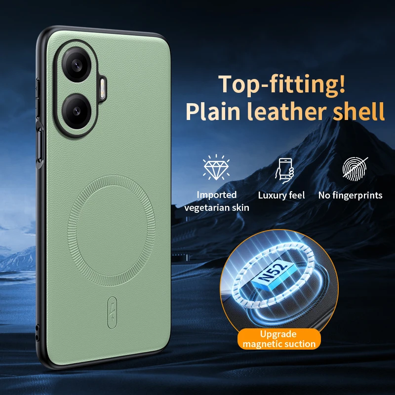 Para Redmi Turbo 4 Pro funda protectora de cuero magnética para Redmi Turbo 4 Pro alta calidad antihuellas antideslizante PC + TPU