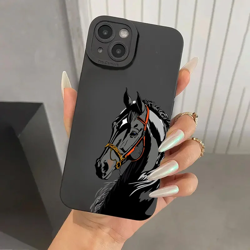 Cool Black Horse funda de teléfono suave para Samsung Galaxy A16 A06 A26 A33 A56 A34 A54 S25 S24 S23 S22 S21 Ultra Plus FE funda de silicona - imagen 2