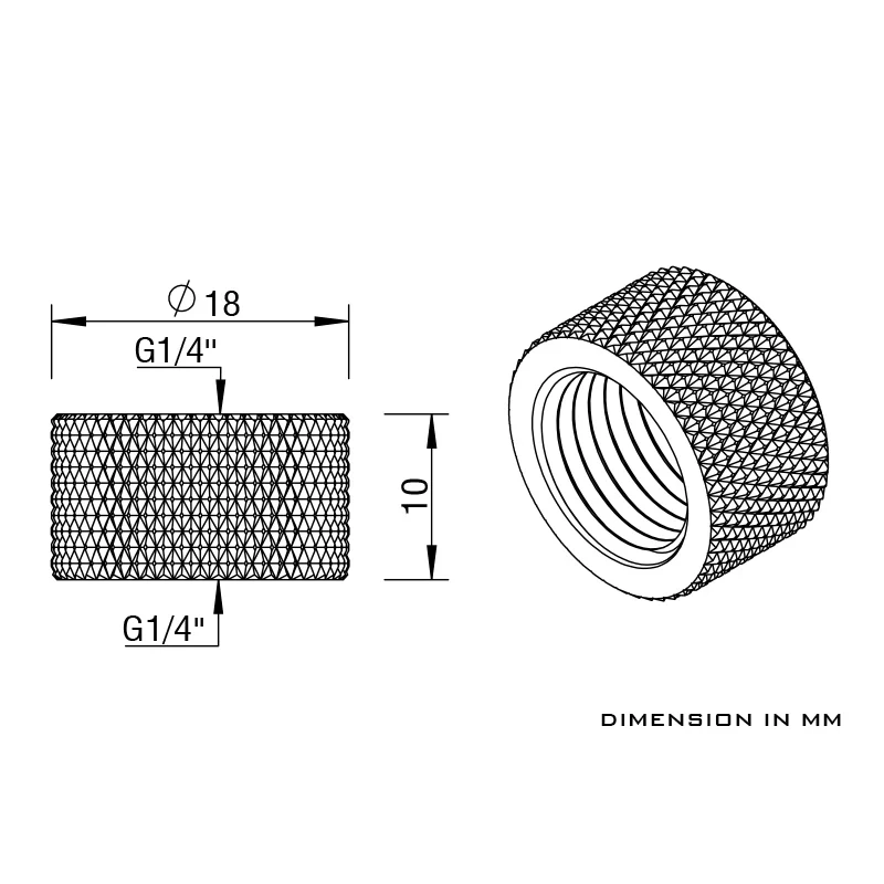 Extensor de refrigeración por agua para carretilla, conector de sistema de refrigeración por agua G1/4 hembra a hembra de 10,5mm, TBZT-A10 - imagen 5