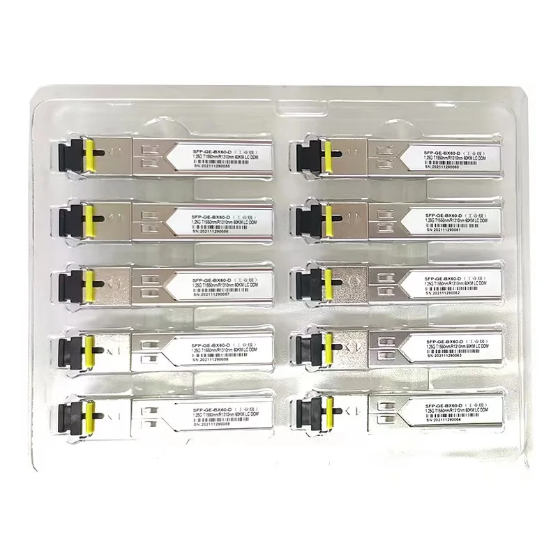 Módulo HTOC SFP SC 1310nm/1550nm Transceptor de fibra óptica Módulo de interruptor de fibra Gigabit 1,25G Modo único (20KM) - imagen 5