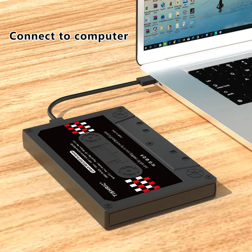 Caja de disco duro externo TISHRIC, carcasa de disco duro de 2,5 pulgadas, adaptador SSD Sata a USB3.0, carcasa HD externa de hasta 6Gbps para juegos