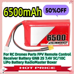 Para piezas de drones RC FPV receptor de Control remoto batería GNB 2S 7,4 V 6500mAh 5C/10C LiPo batería RadioMaster Boxer