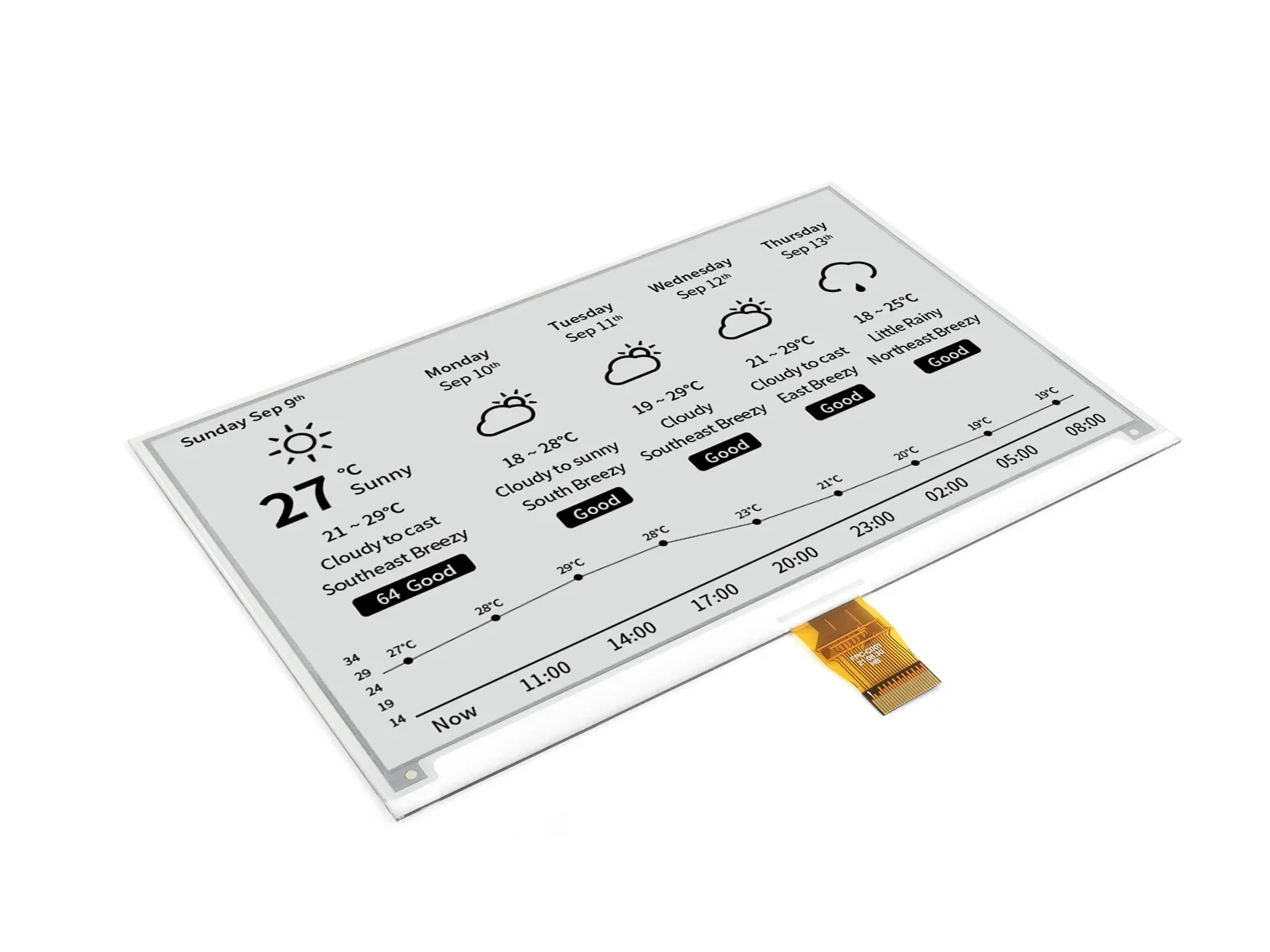 Waveshare Pantalla cruda de tinta electrónica de 7,5 pulgadas 800x480 SPI blanco y negro, compatible con Raspberry Pi 3B/3B+/Zero/Zero W/Arduino/Esp32 - imagen 2