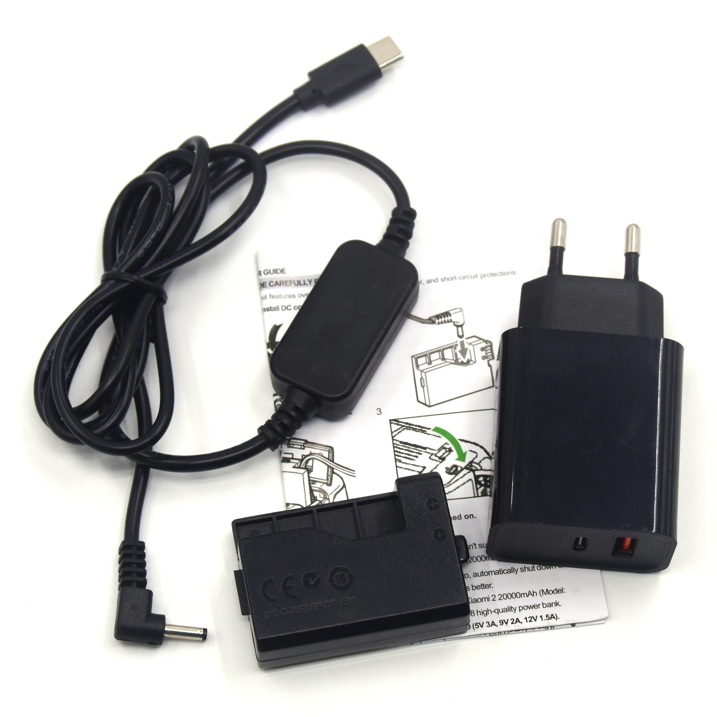 Batería simulada DR-E10 LP-E10 + cargador PD de 18W tipo C + Cable USB C CC para cámara Canon EOS 1200D 1300D 1500D X90 X80 X70 X50 T5 T6 T7 - imagen 3