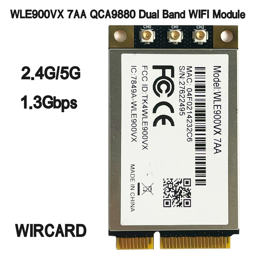 WLE900VX 7AA QCA9880 módulo WIFI de doble banda, 2,4G/5G, 3x3 MIMO, 1300Mbps, 802.11ac