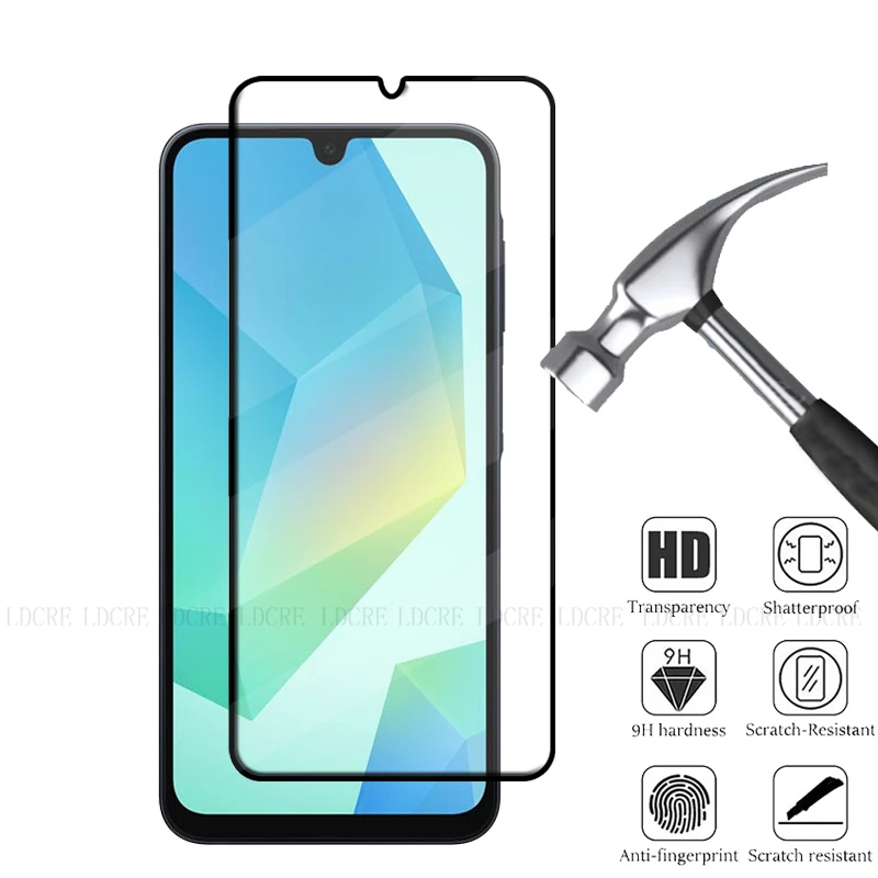 4 Uds para Samsung A16 vidrio Samsung Galaxy A16 vidrio templado 9H HD cubierta protectora completa pegamento para Protector de pantalla Samsung A16 - imagen 3