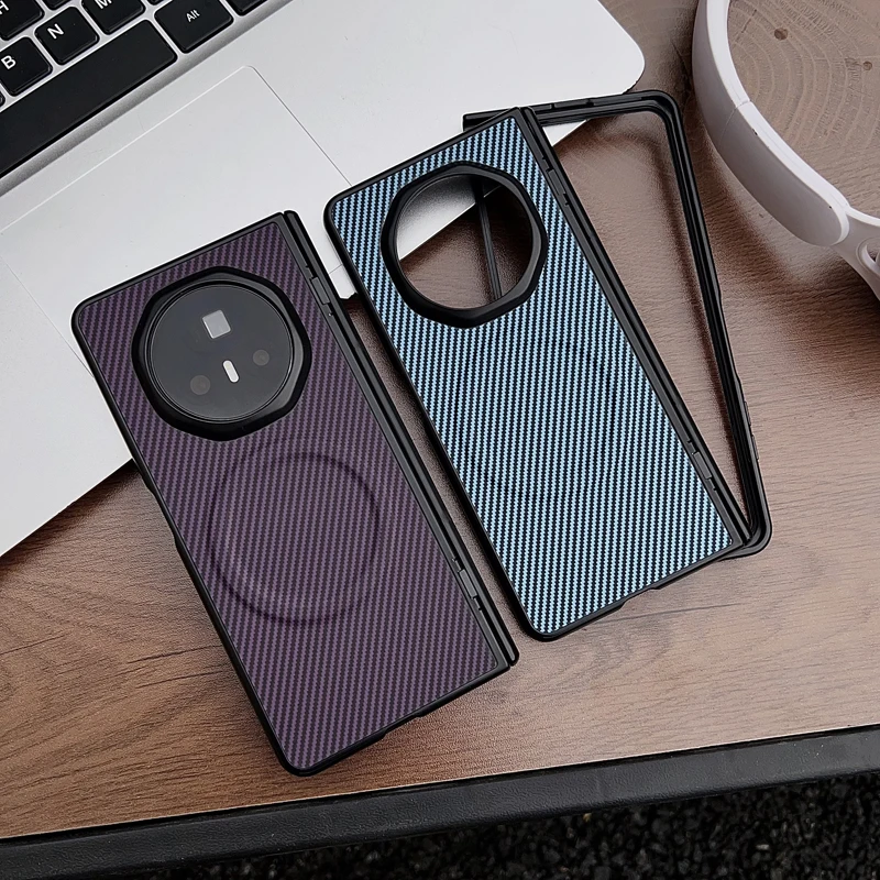 Para Honor Magic V3 funda magnética ELVEV lujo fibra de carbono patrón PU cuero plegable carcasa de teléfono - imagen 5