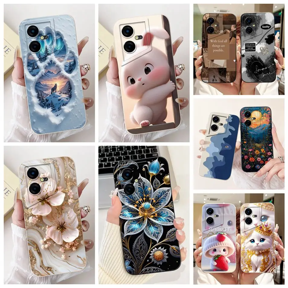 Para Tecno Pova Neo 3 funda LH6n moda caramelo pintado cubierta suave TPU funda de teléfono para Tecno Pova 3 LF7n PovaNeo 3 funda trasera Fundas