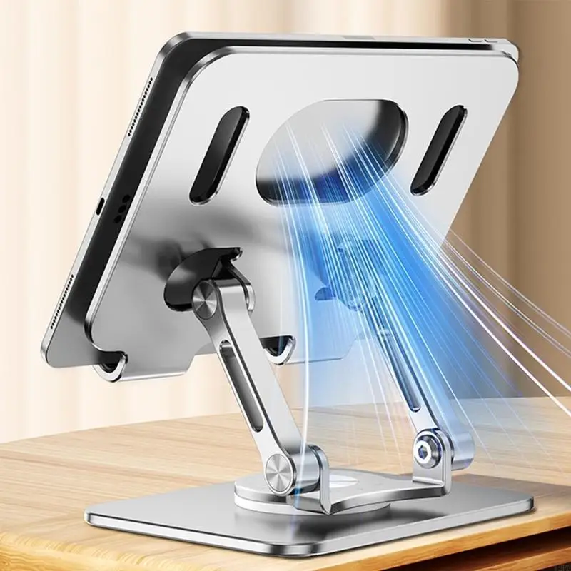 Soporte plegable para portátil 360 °   Soporte de refrigeración giratorio, almohadilla antideslizante para teléfono, elevador de aluminio, refrigerador plegable para tabletas Pad - imagen 3