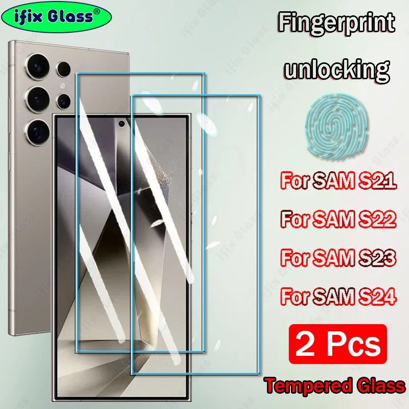 2 uds vidrio templado S24 Ultra para Samsung Galaxy S24 S23 S22 S21 Plus protectores de pantalla Samsung S23 S21 S20 FE película de vidrio de cubierta