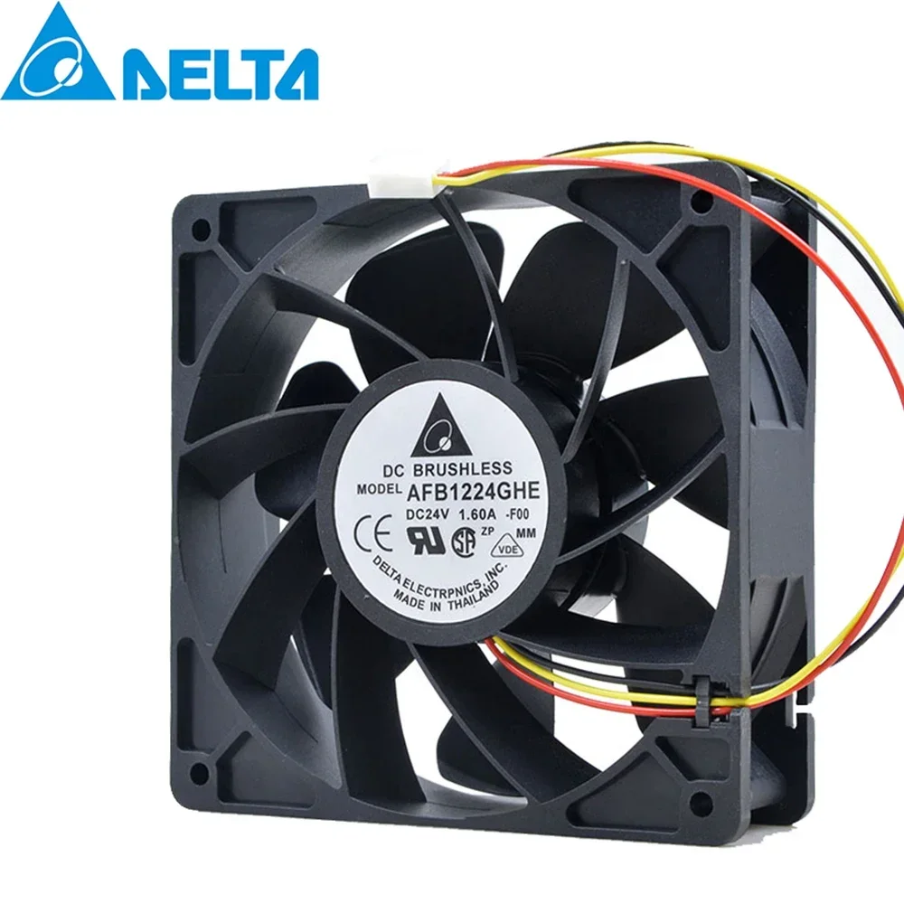 Para Delta 12038 24V DC 1.6A AFB1224GHE 3 PIN 12 cm 120X120X38 inversor de control Industrial ventilador de refrigeración de alta velocidad