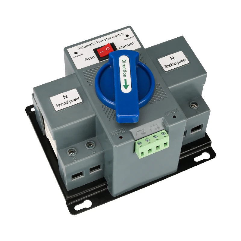 Interruptor de transferencia automática ATS 2P 63A 220V 110V interruptor de cambio Manual de doble potencia disyuntor en miniatura - imagen 3