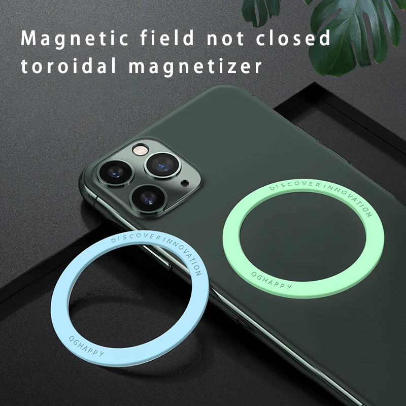 Anillo de placa magnética para cargador inalámbrico Magsafe, pegatina de hoja de hierro, soporte magnético para teléfono de coche para Apple iPhone, 3/5 Uds.