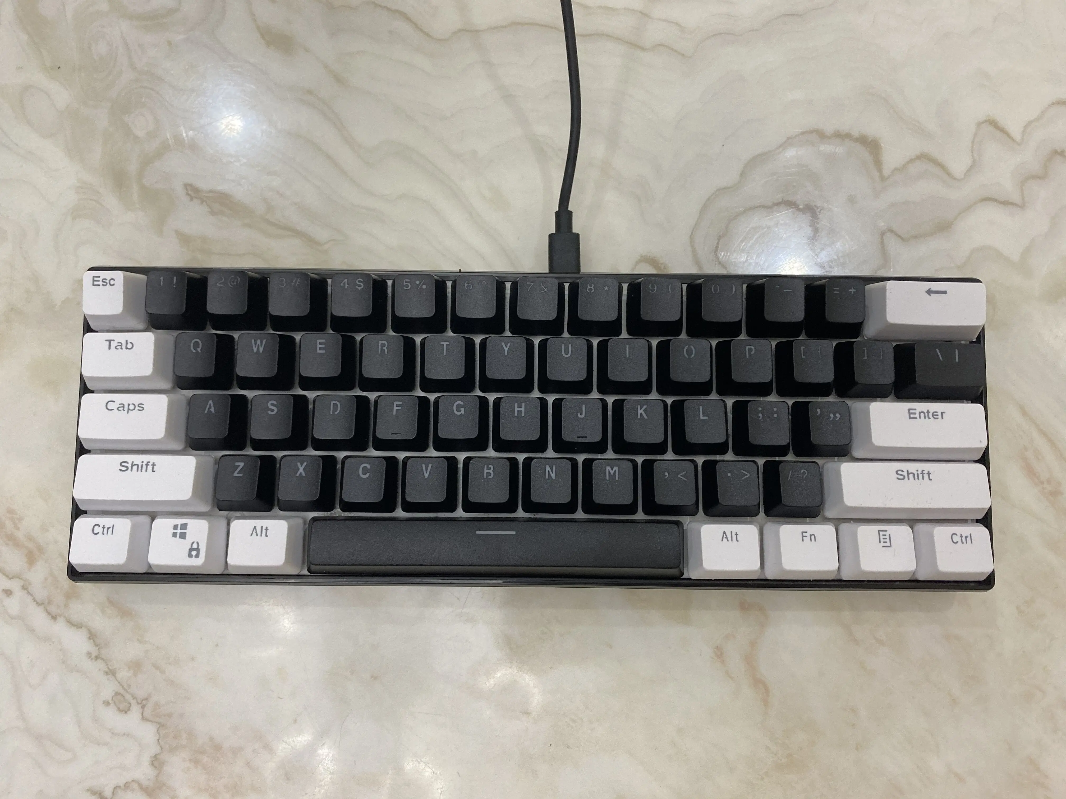 (Solo teclas vendidas) Blanco Negro RK 61 Teclas Material PBT Altura OEM, Teclas de teclado mecánico retroiluminadas de dos colores - imagen 3