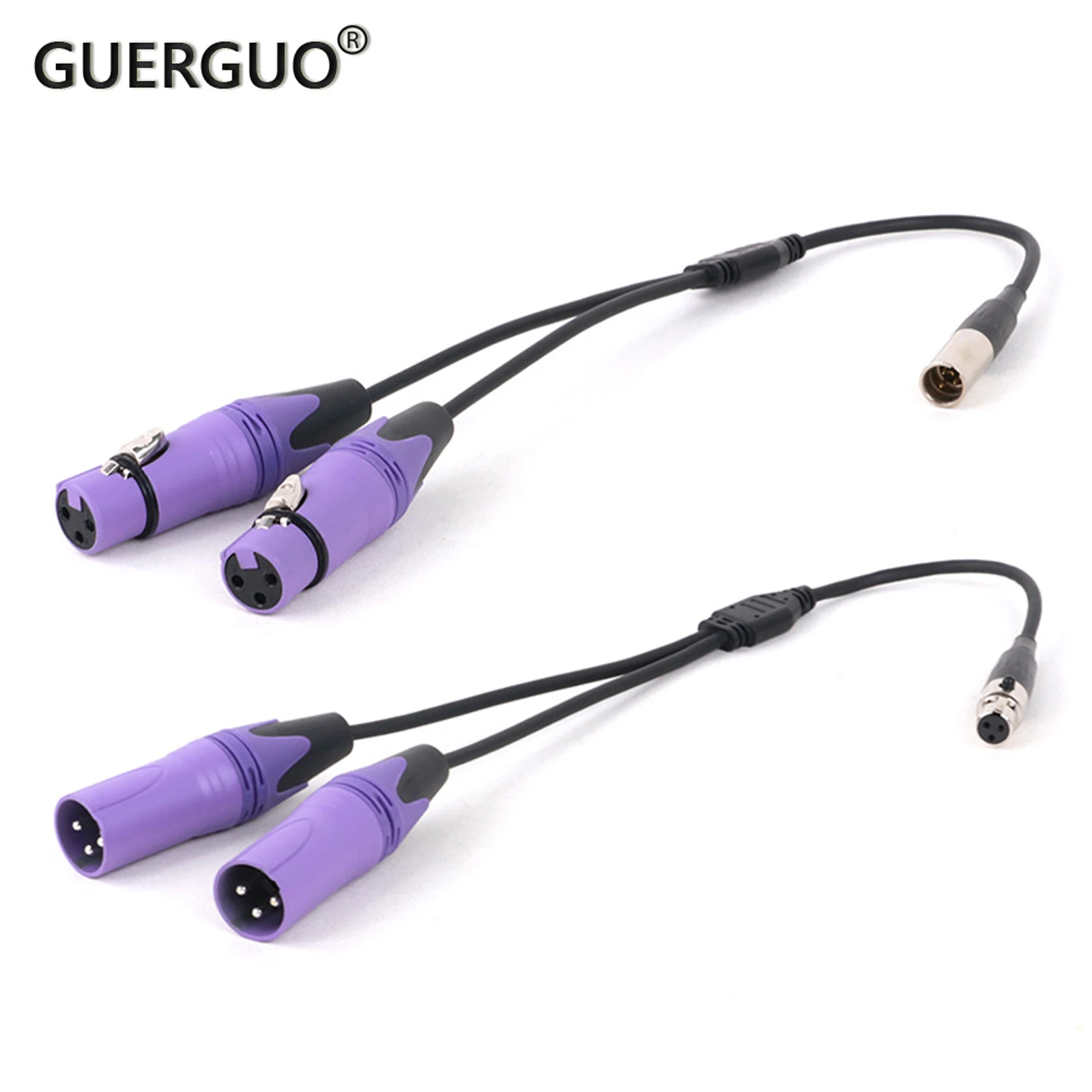 Cable de Audio Mini XLR de 3 pines hembra/macho a doble XLR de 3 pines macho/hembra y Barra colectora para Zaxcom QRX235 QRX200 RX200, 1 unidad