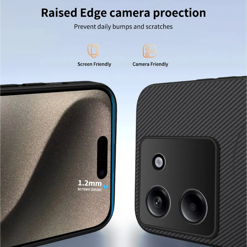 Para POCO M7 Pro 5G Magsafe funda de teléfono de fibra de carbono para Mi POCO M7pro protección de lente cubierta de parachoques suave carcasa de carga inalámbrica - imagen 3