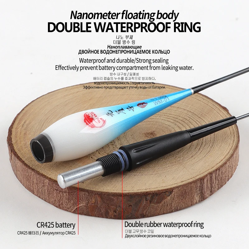 Flotador con Sensor de gravedad eléctrico, 1 CR425, 1 tubo flotante, 1 gancho para bolsa, 1 flotador, cuentas de apoyo, cola luminosa, cambio de Color, aparejo de boya, 1 ud. - imagen 5