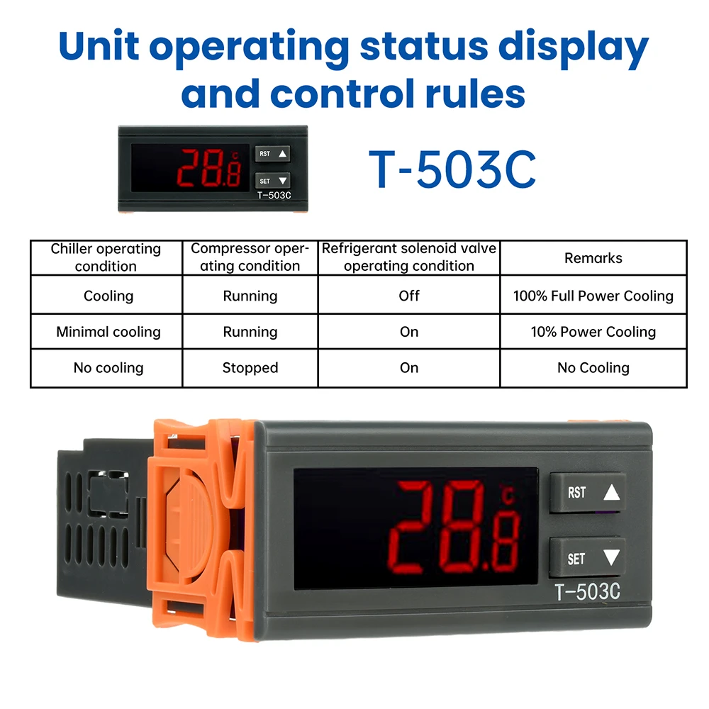 T-503C DC 24V enfriador láser controlador de temperatura termostato termorregulador incubadora enfriador control de temperatura inteligente - imagen 4