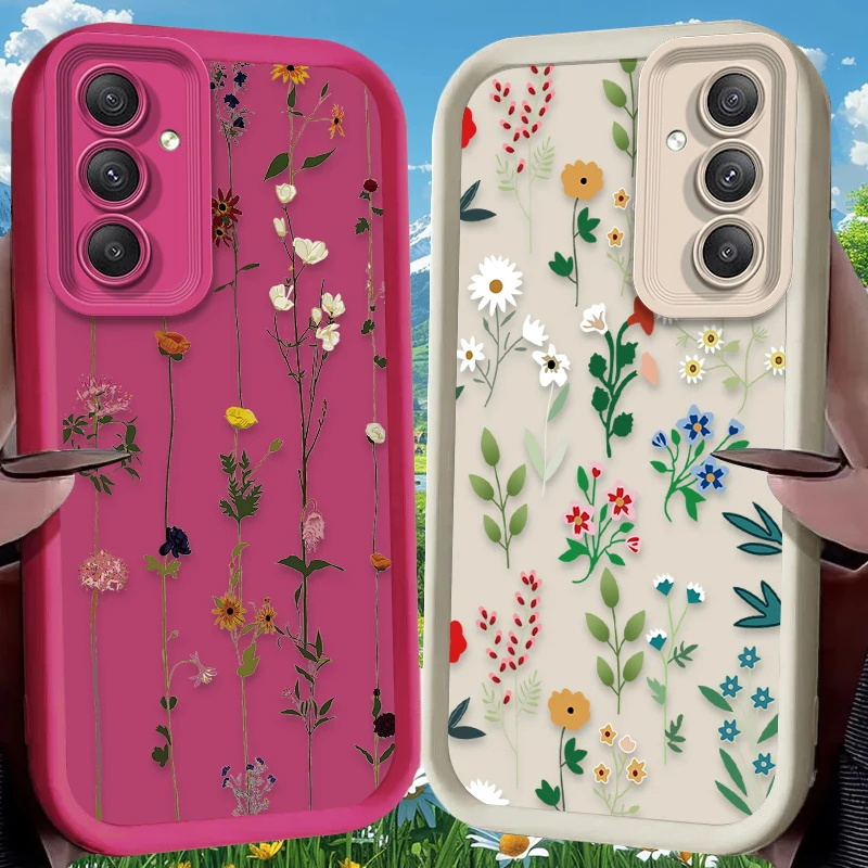Funda de hierba de flores coloridas para Samsung Galaxy A54 A05S A05 A34 A24 A14 A53 A33 A23 A13 A52 A52S A32 A22 A12 A71 A51 A31