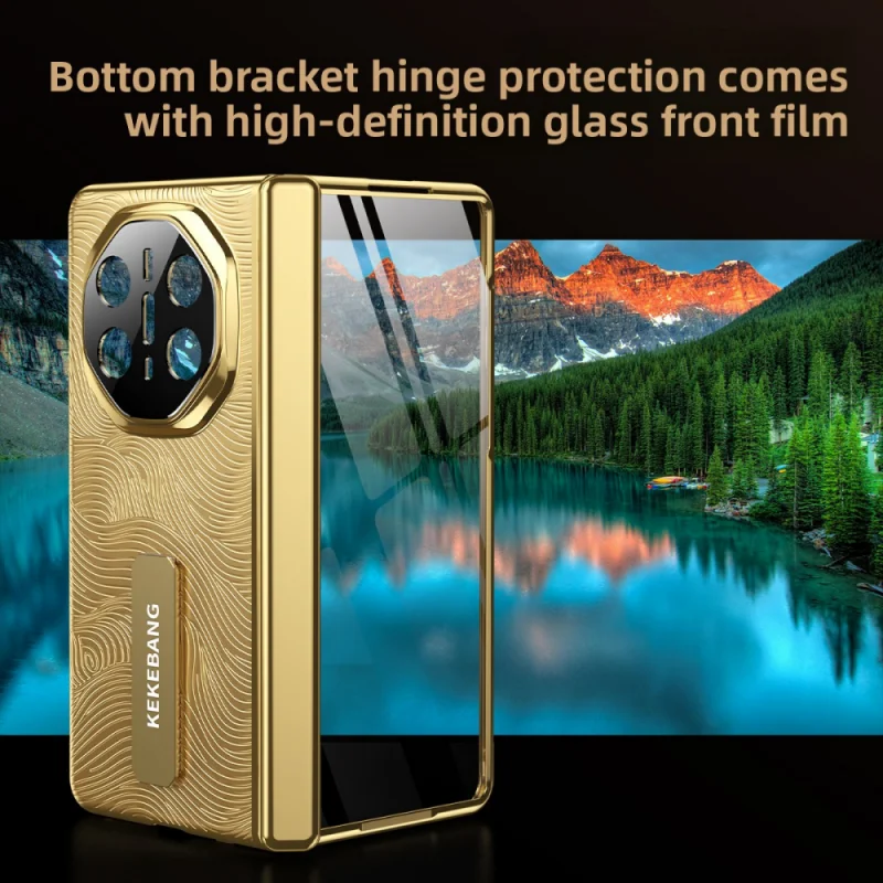 Para Huawei Mate X6 X5 funda de lujo dura dorada bisagra media soporte pluma funda protectora trasera para Huawei Mate XT X6 X5 Shell - imagen 5