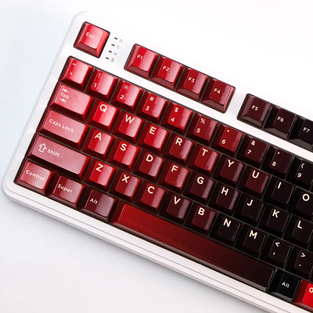 Chan Master Keycap porcelana brillante 133 teclas púrpura rojo Keycaps Aurora Set PBT tinte subcama perfil de cereza para teclado mecánico - imagen 3