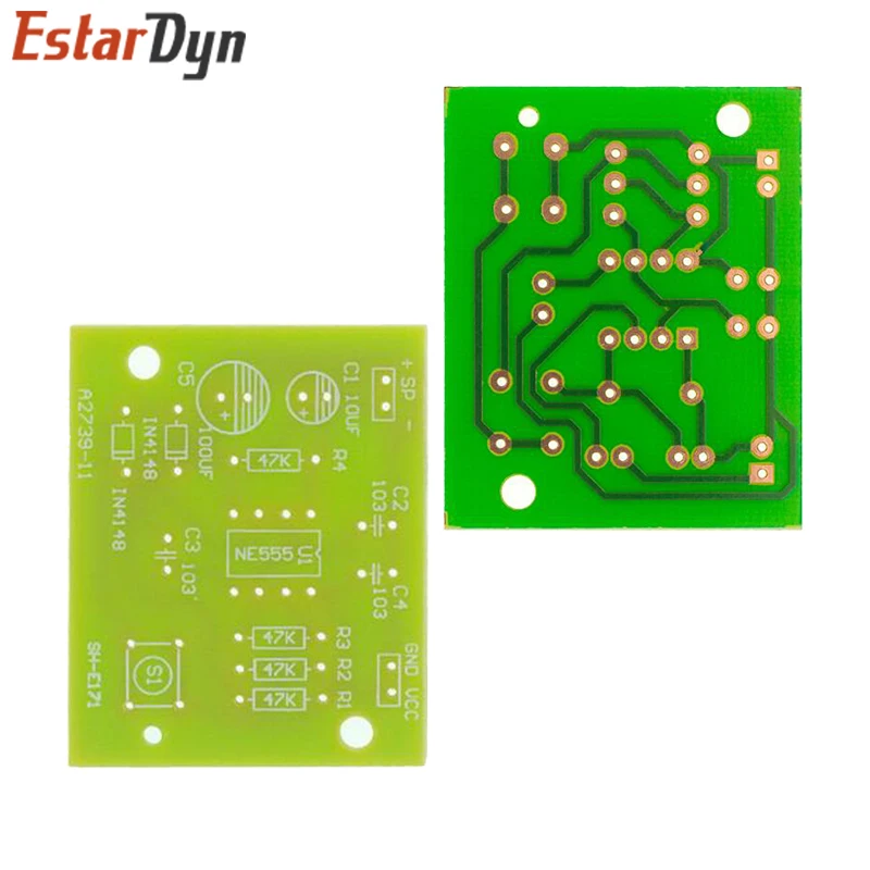 NE555 timbre Suite producción electrónica timbre Suite DIY Kit Ding dong timbre PCB laboratorio de soldadura - imagen 5
