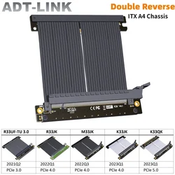 ADT Gen 5/4 Cable Riser PCIe 4.0 Dual Reverse – Extensión GPU ITX
