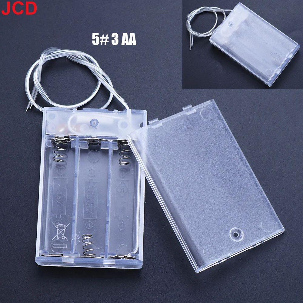 JCD 1 pieza de plástico transparente 1/2/3/4AA y 2/3AAA tamaño caja de almacenamiento de batería soporte con enchufe de batería de plomo No. 5 Y 7 - imagen 5
