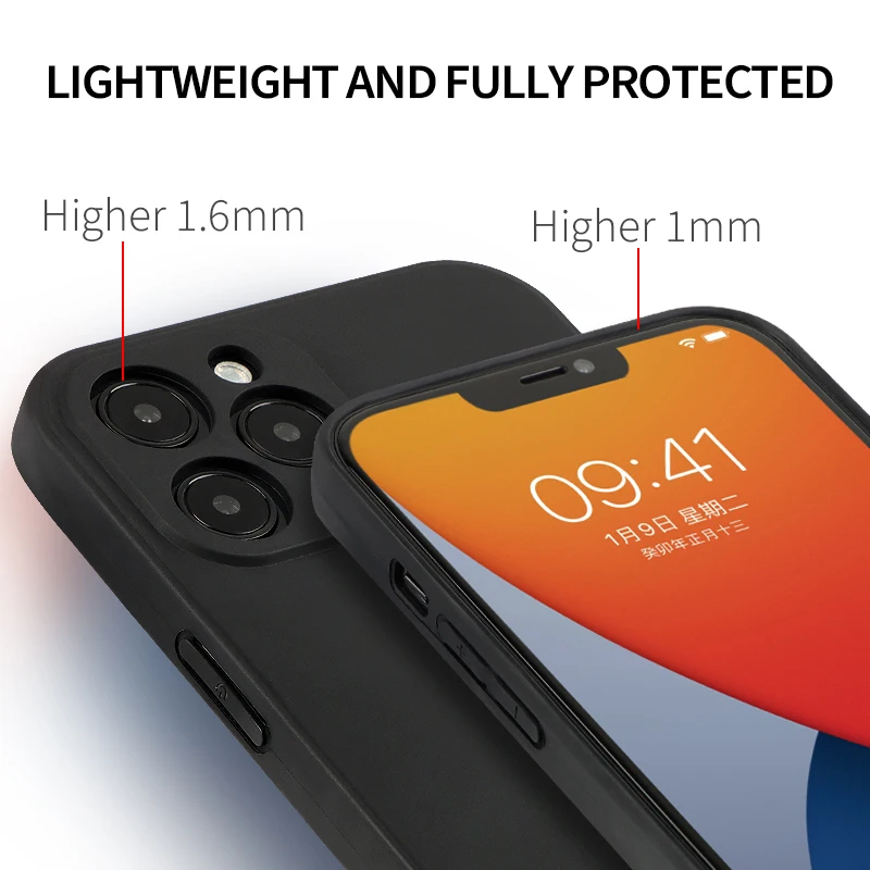 Funda para iPhone 15 14 13 12 11 XSM X XR 6 7 8 Plus Funda blanda impermeable Funda de aire blanca y negra Funda protectora completa iPhone 12 - imagen 4