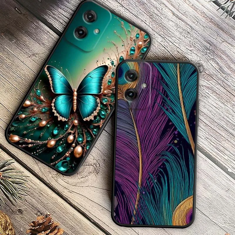 Funda de teléfono con diseño de lujo de arte creativo para Motorola G85 Edge 50 G24 G35 G14 G04 40 G72 G34 G31 G Stylus G54 G13 G32 5G negro - imagen 5