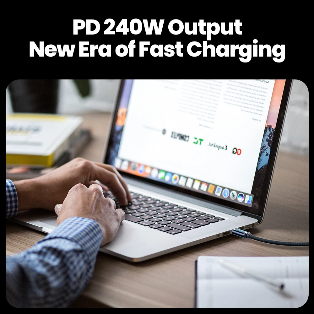 Toocki 240W USB C a C Cable PD 3,1 carga rápida tipo C a tipo C Cable de pantalla para iPhone 15 16 Xiaomi 12 13 Samsung S23 Macbook - imagen 4